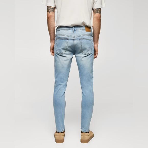 Men’s Blue Skinny Straight Jeans - Picture 3 of 13